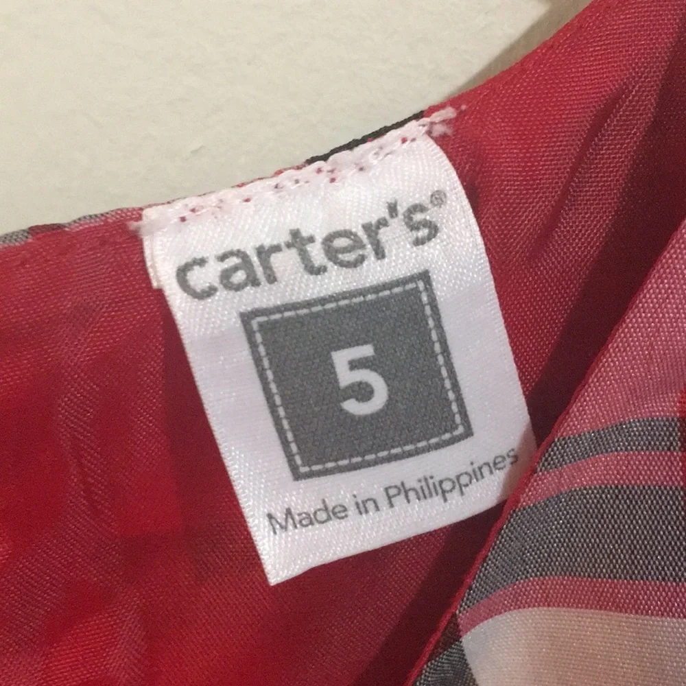 Carter’s Girls Plaid Christmas Holiday Dress Size 5